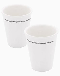 Porseleinen beker ‘Hoe als je je' set van 2