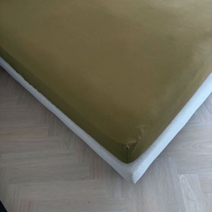 Sale - Kayori Biologisch - Kai - Topper Hoeslaken - Katoen - 80-90/200 - Donkergroen