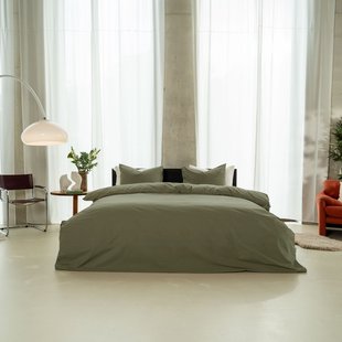 Sale - Kayori Puro - Dekbedovertrek - Perkal - 140/200-220 - Khaki