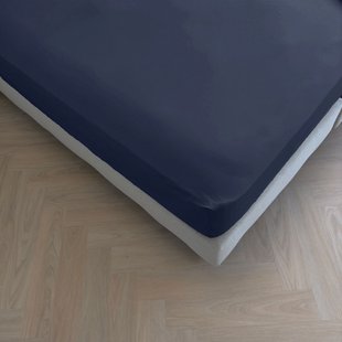 Sale - Kayori Biologisch Puro - Topper Hoeslaken - Perkal - 180x210-220 - Navy