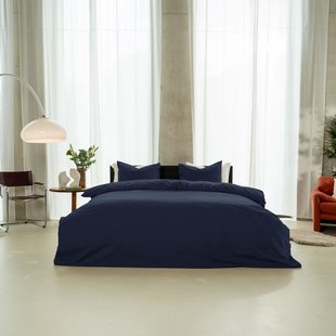 Kayori Puro - Dekbedovertrek - Perkal - 240/200-220 - Navy
