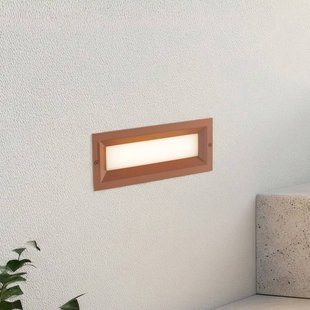 Lucande LED wand inbouwlamp Lachlain, roest, 25 cm, IP65