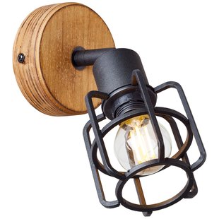 Brilliant Wandspot Gwen Hout Zwart E14