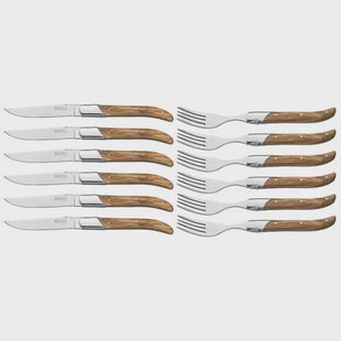 Blackwell Steakbestek Laguiole – Steakmessen & Steakvorken (Olijfhout)