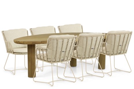 4 Seasons Outdoor Fabrice/Leafline 240 cm dining tuinset 7-delig