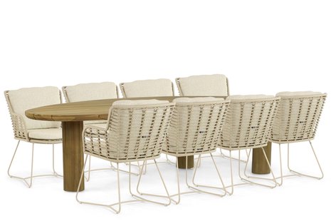 4 Seasons Outdoor Fabrice/Leafline 300 cm dining tuinset 9-delig