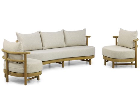 Santika Kayu stoel-bank loungeset 3-delig