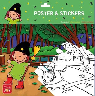 Kleurposter Heksje Mimi in het bos