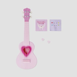 Roze ukelele met hart uitgesneden