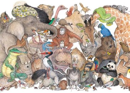 Puzzel (200 stukjes): Beestenboel, uit Van mug tot olifant, Ingrid en Dieter Schubert