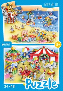 Rebo legpuzzel 24 + 48 stukjes - Beach and Circus