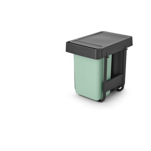 Brabantia Afvalscheidingsbak Sort & Go - Kunststof - Jade Green En Donkergrijs - 49.1x31.4x44.4cm - 2x15l