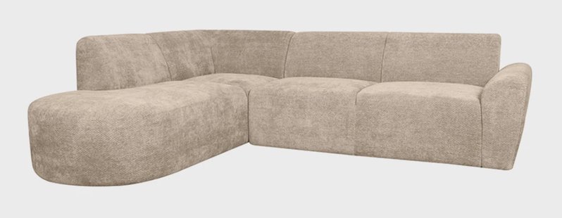 LABEL51 Loungebank 'Espen' Links, Elite stof, kleur Clay