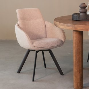 LABEL51 Eetkamerstoel 'Beauty' Bouclé, kleur Naturel