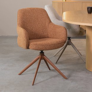 LABEL51 Draaibare Eetkamerstoel 'Bern' Bouclé, kleur Coral