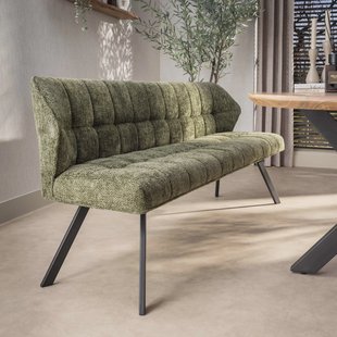 LifestyleFurn Eetkamerbank 'Thandie' Hoven stof, 180cm, kleur Groen