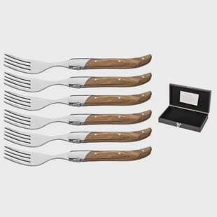 Blackwell Steakvorken Laguiole – 6 Stuks (Olijfhout)