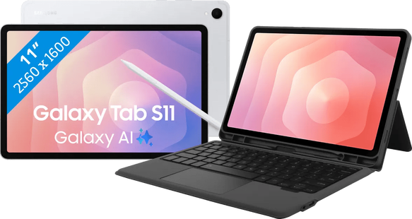 Samsung Galaxy Tab S11 11 inch 256GB Wifi Zilver + BlueBuilt Toetsenbord Hoes QWERTY