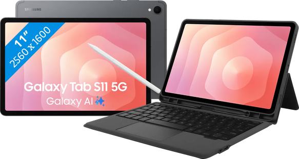 Samsung Galaxy Tab S11 11 inch 256GB Wifi + 5G Grijs + BlueBuilt Toetsenbord Hoes QWERTY
