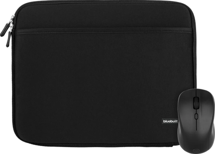 BlueBuilt Laptophoes breedte 32 cm 14 inch Zwart + Nexum Draadloze muis