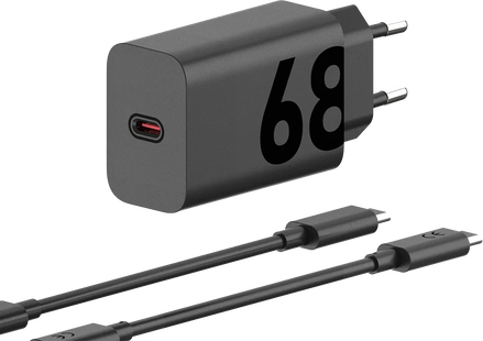Motorola Power Delivery Oplader 68W Zwart + Usb C Kabel 1m Zwart Kunststof