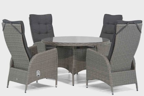 Garden Collections Lincoln/Aberdeen 120 cm rond dining tuinset 5-delig