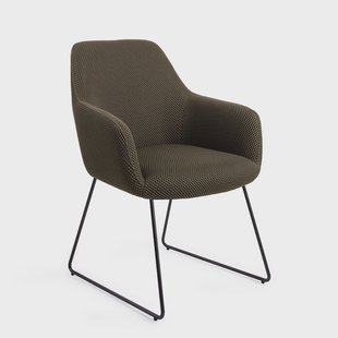 Jesper Home Eetkamerstoel 'Hiroo' Slide Black, kleur Jungle Jewel