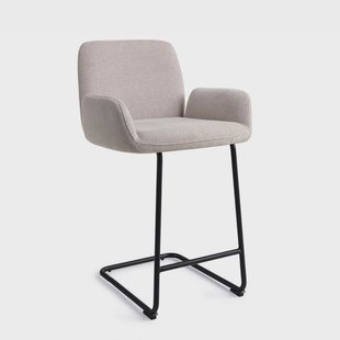 Jesper Home Barkruk 'Misaki' Arch Black, kleur Pretty Plaster (zithoogte 66cm)