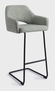 Jesper Home Barkruk 'Yanai' Arch Black, kleur Soft Sage (zithoogte 75cm)