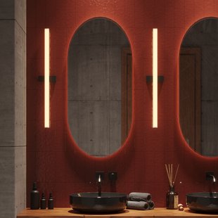 Maxlight Thora - wandlamp - 16 x 90 x 8,5 cm - 18W dimbare led incl. - IP44 - zwart