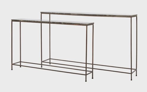 Light & Living Sidetable 'Morena' Set van 2 stuks, Marmer, kleur Bruin
