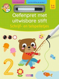 Oefenpret met uitwisbare stift - Schrijf- en telspelletjes (3-4 j.)