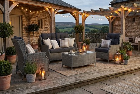 Garden Collections New Castle stoel-bank loungeset 4-delig