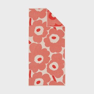 Marimekko Unikko badhanddoek 70x150 cm Off white-orange red