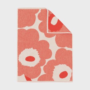 Marimekko Unikko handdoek 50x70 cm Off white-orange red