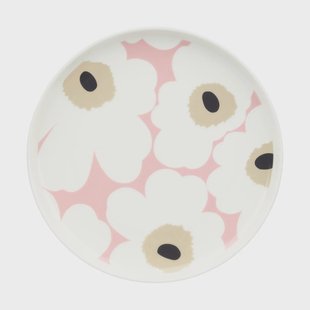 Marimekko Unikko bord Ø20 cm Off white-pink-sand-charcoal