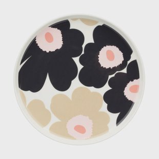 Marimekko Unikko bord Ø20 cm Off white-charcoal-sand-pink