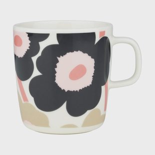 Marimekko Unikko mok 40 cl Off white-charcoal-sand-pink