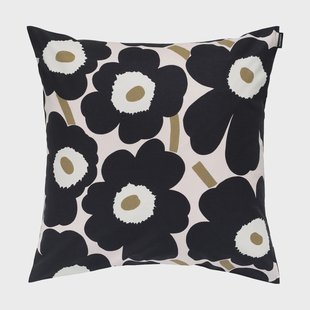 Marimekko Pieni Unikko kussensloop 50x50 cm Pink-charcoal-light brown