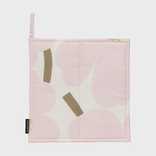 Marimekko Pieni Unikko pannenlap 21,5x21,5 cm Off white-pink-pear-sand
