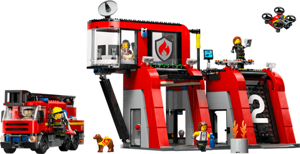 LEGO City Brandweerkazerne en Brandweerauto 60414
