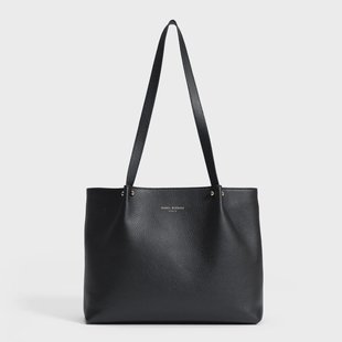 Isabel Bernard Honoré Nata zwarte leren shopper van kalfsleer voor dames