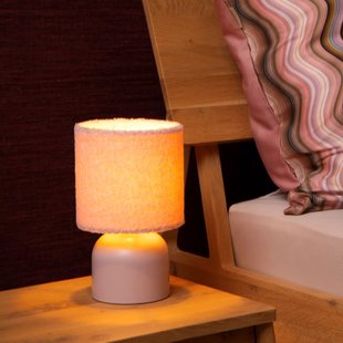 SHOWROOMMODEL - Lucide Woolly - tafellamp - Ø 16 x 28 cm - roze