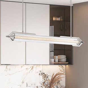 Quintiesse LED hanglamp ESPADA, gepolijst chroom, 122 cm, metaal/glas