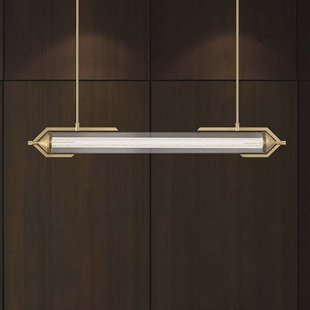 Quintiesse LED hanglamp ESPADA, goud geborsteld, 122 cm, metaal/glas