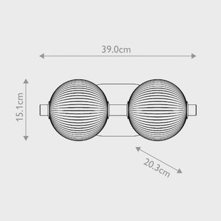Quintiesse LED wandlamp PALMAS goud/rookgrijs Breedte 39 cm 2-lamps IP44