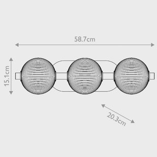 Quintiesse LED wandlamp PALMAS goud/rookgrijs Breedte 59 cm 3-lamps IP44