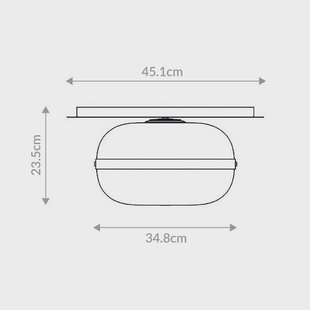 Quintiesse Plafondlamp NOTTINGHAM, antiek messing, Ø 35 cm, glas/metaal