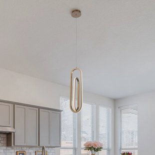 Quintiesse LED hanglamp DENMARK, goud geborsteld, Ø 21 cm, metaal