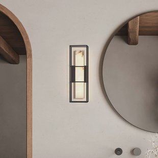 Quintiesse LED buiten wandlamp BLAKLEY zwart/alabaster hoogte 41 cm IP44